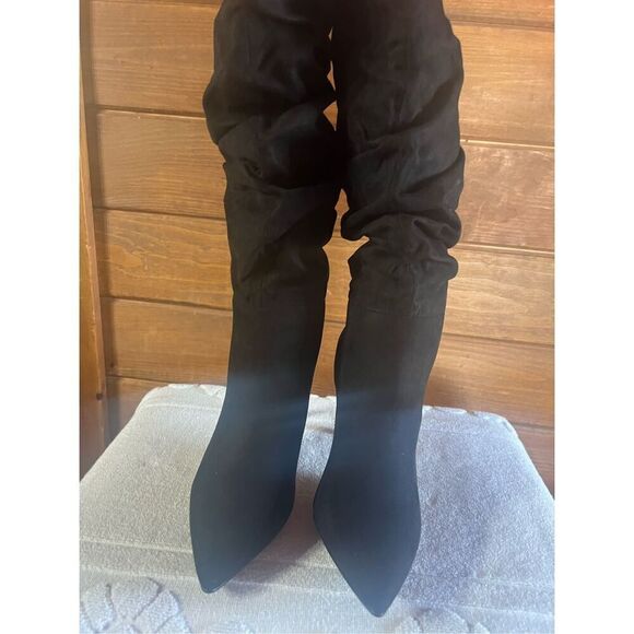 Just fab Khloy Slouch Black Heeled Boots Sz 6 NIB - Picture 6 of 8